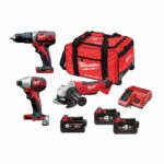 MILWAUKEE M18™ SET3BPPAG-643B POWERPACK 18 V SET ΚΡΟΥΣΤΙΚΟ ΔΡΑΠΑΝΟΚΑΤΣΑΒΙΔΟ + ΠΑΛΜΙΚΟ ΚΑΤΣΑΒΙΔΙ + ΓΩΝΙΑΚΟΣ ΤΡΟΧΟΣ Ø 125 MM