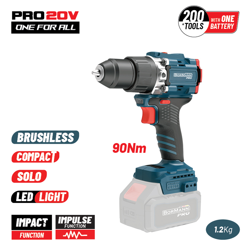 BBP5325 BORMANN Pro BBP5325 Δραπαν/βιδο Κρουστικό,Compact,Brushless Μπαταρίας 20V,Li-Ion,90Nm, 2 Ταχύτητες - Image 1