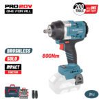 BORMANN Pro BBP5387CA Μπουλονόκλειδο,Brushless Mπαταρίας 20V,Li-Ion,800Nm,0-1400/1900/2400rpm,SOLO