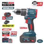 BORMANN Pro BBP5451X44CA Δραπαν/βιδο Κρουστικό 20V, 2x4Ah, Li-Ion, Compact,2 Ταχύτητες & Βαλίτσα